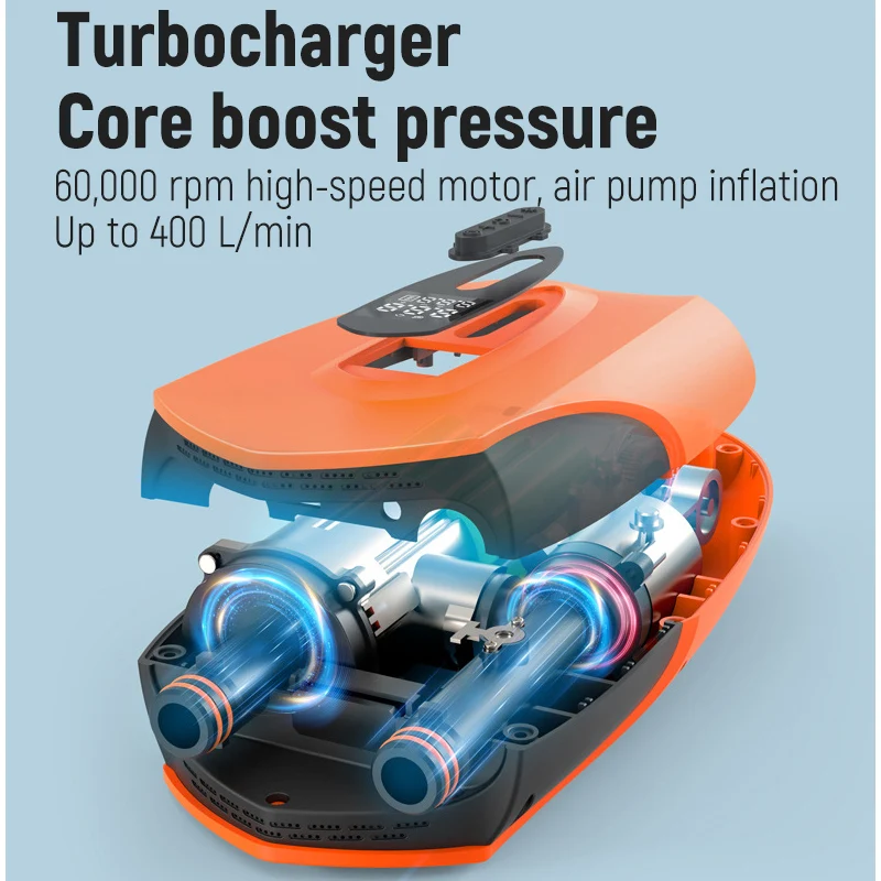 مضخة هواء كهربائية لاسلكية لـ SUP عالية الحجم منفاخ محمول مزدوج الوظيفة قارب ضاغط الهواء قارب مضخة قابلة للنفخ
