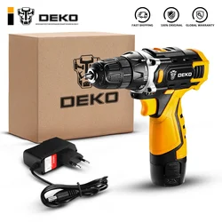 DEKO 12V 16V 20V Cordless Drill Electric Screwdriver Mini Wireless Drill Home DIY DC Lithium-Ion Battery Power Tools