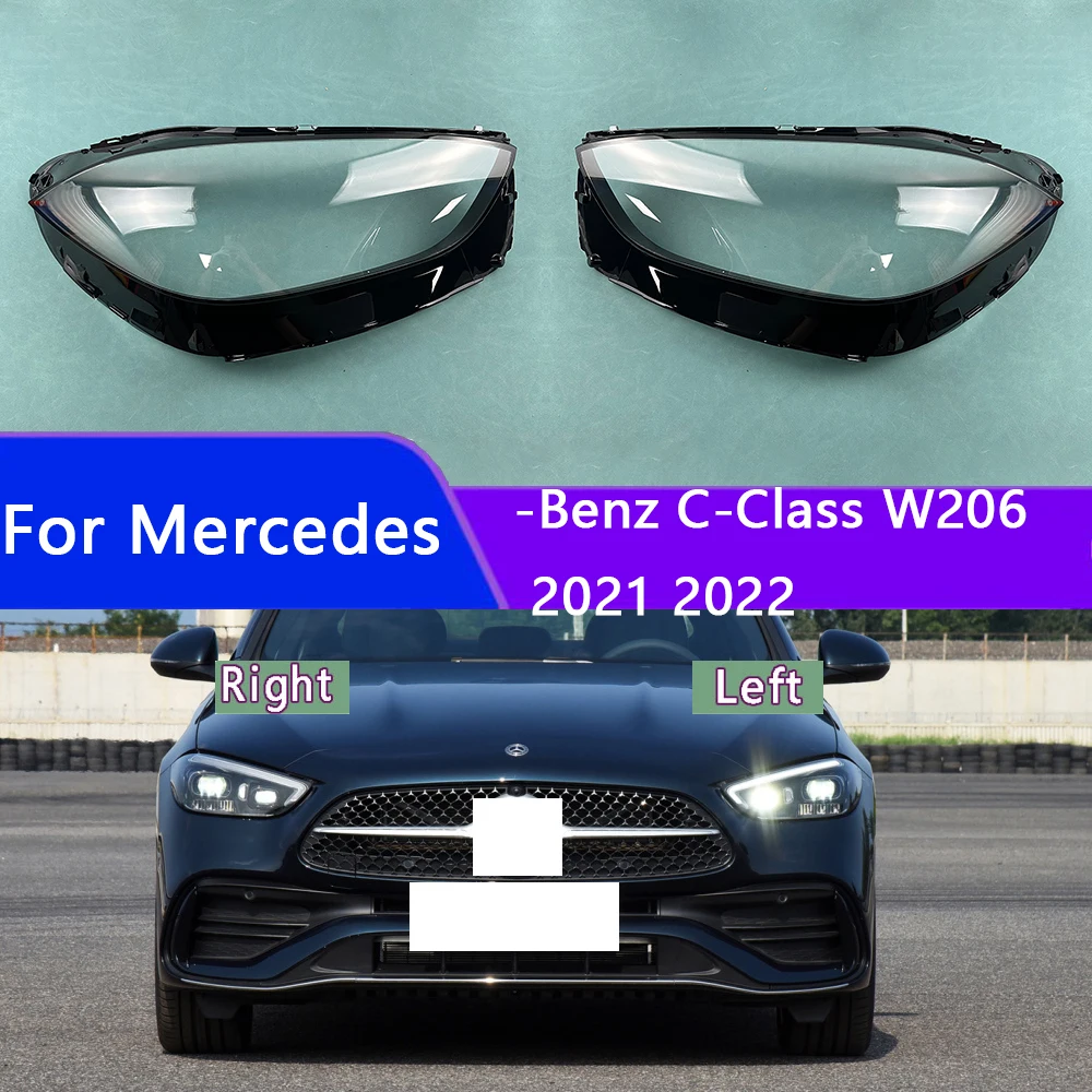 

For Mercedes-Benz C-Class W206 2021 2022 Car Front Headlight Lens Shell Cover Lampshade Halogen Lamp Headlight Cover