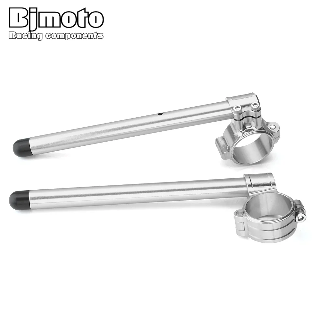 55mm CNC Clip On Fork Handle Bar 22mm 7/8\'\' Motorcycle Handlebar Clip-Ons Racing Adjustable For BMW Honda Yamaha