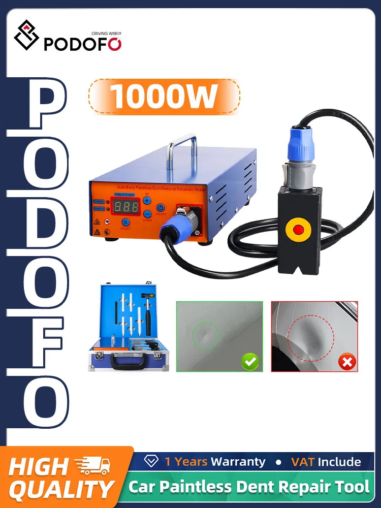 Podofo 1000W PDR Elektromagnetyczna Indukcyjna Maszyna do Naprawy Wgnieceń Samochodowych, Wysokowydajne Narzędzie do Bezmalowania Naprawy Wgnieceń — 2
