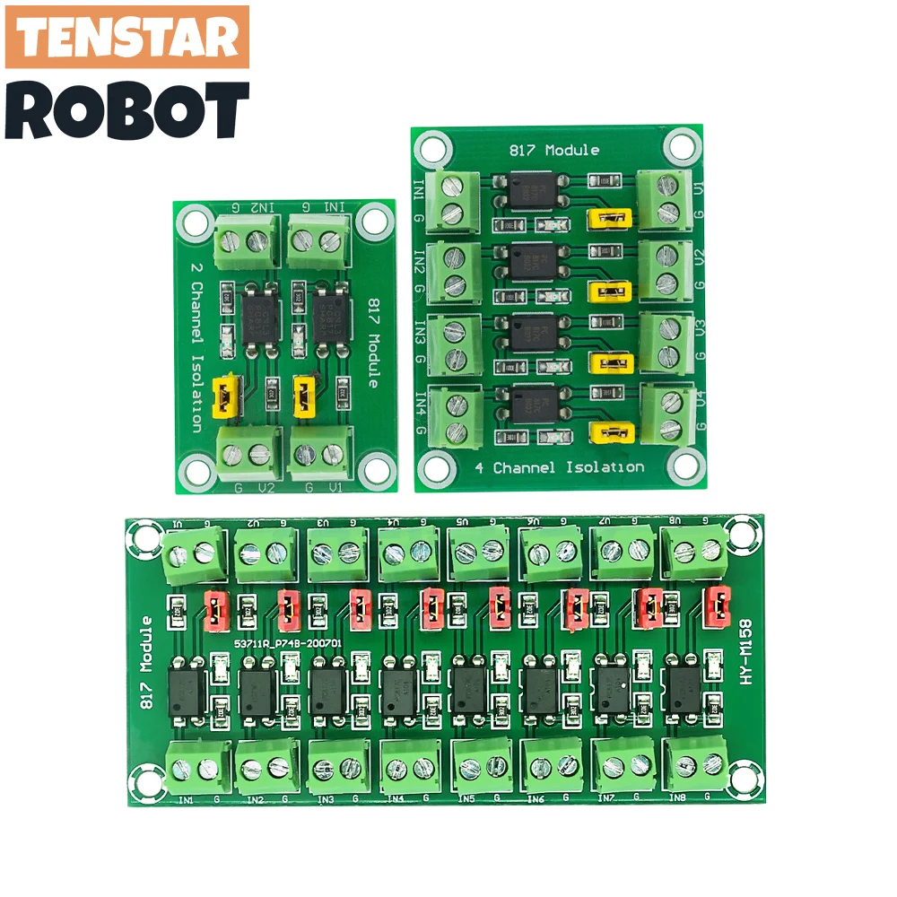 PC817 2/4/8 Channel Optocoupler Isolation Board Voltage Converter Adapter Module 3.6-30V Driver Photoelectric Isolated Module