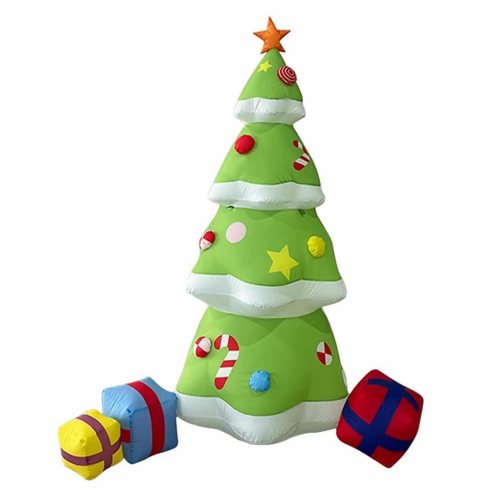Tiered Inflatable Christmas Tree with Star Topper Lighted 6-Foot Inflatable Christmas Tree Seasonal for Yard, Entrance, Indoor