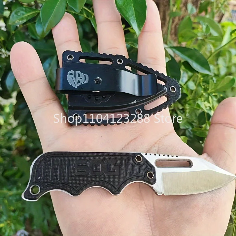 1PC High Hardness Sharp Folding Knife Fruit Knife Camping Portable Single-sided Cutting Edge Solid Wood Handle Can Be Locked