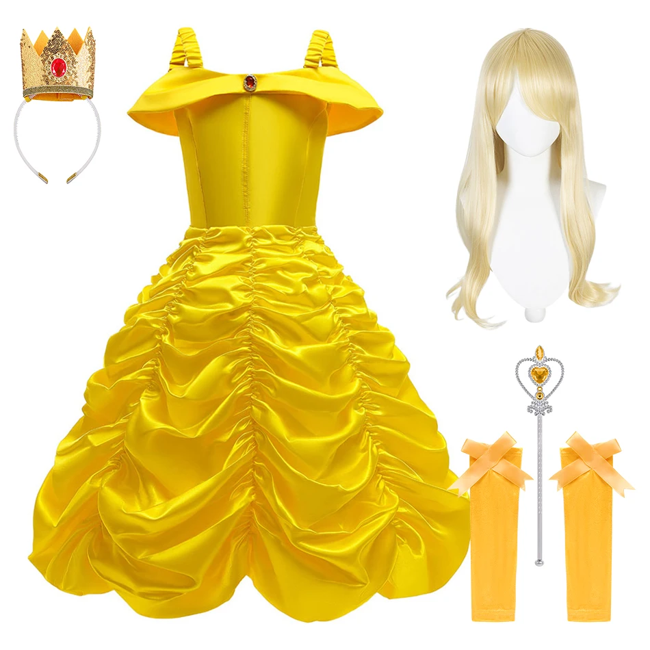 Kids Beauty And Beast Cosplay Costume Clothes Halloween Girl Bell Princess Dresses Child Christmas Carnival Birthday Party Dress