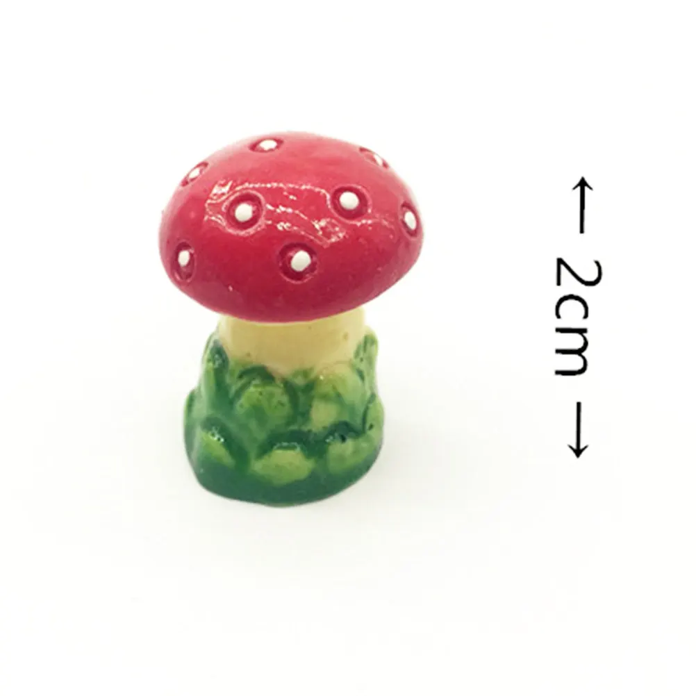 6Pcs Premium Resin Mushroom Ornament Set Realistic Miniature Garden Decoration for Moss Succulent Micro Landscape DIY Fairy