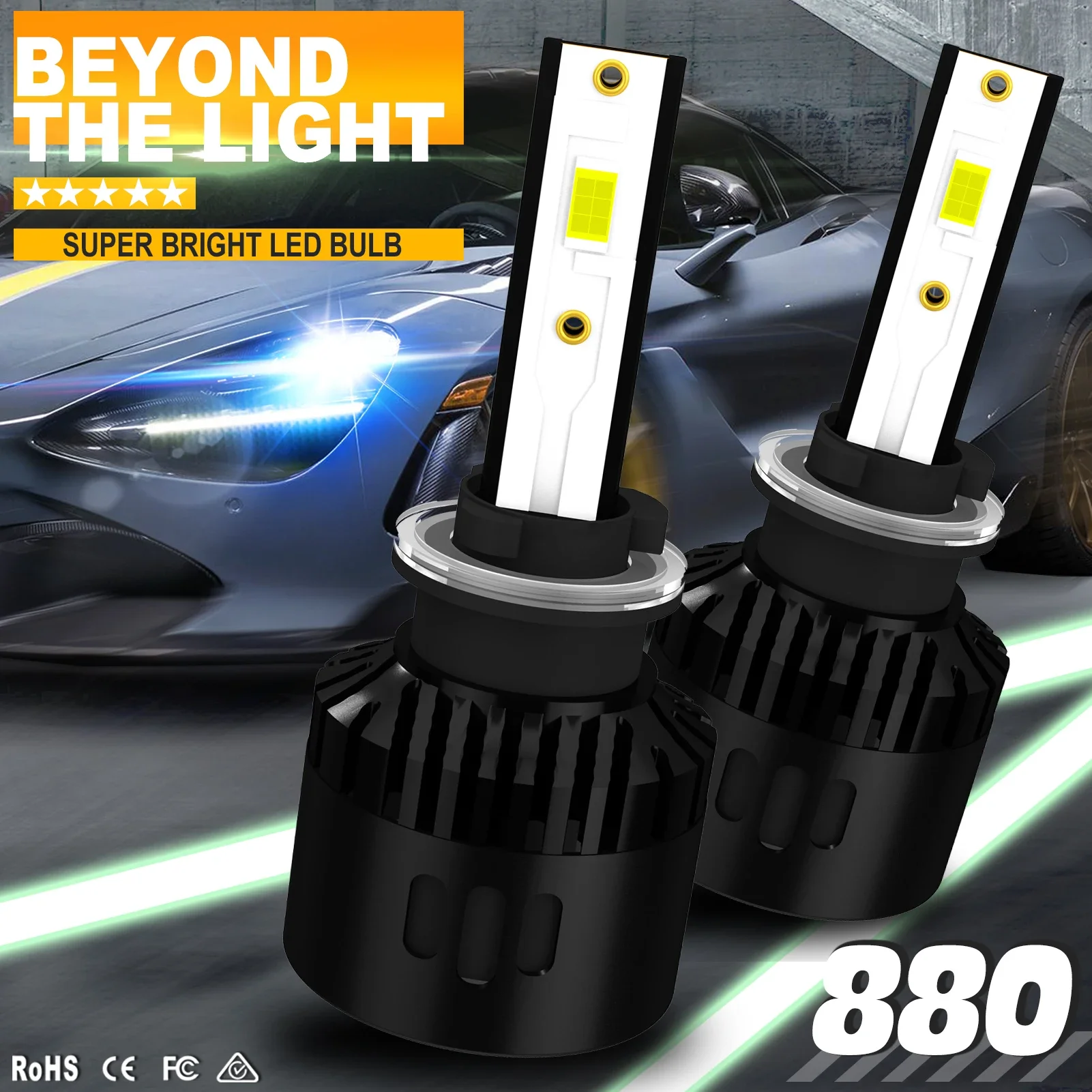 Brighten Your Way with 16000LM H27 880 881 LED Headlight Bulbs