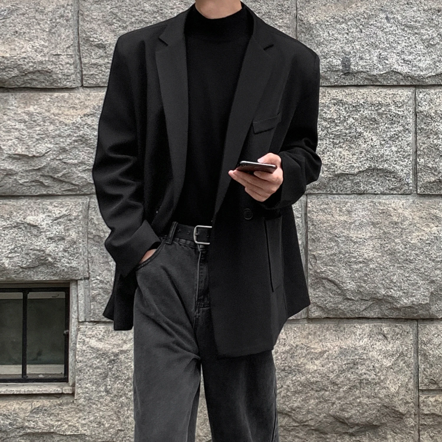 Blazer Männer lässig lose Anzug Jacken männlich koreanische Freizeit tägliche Streetwear All-Match einfache Anzug-Tops Blazer Mascullino