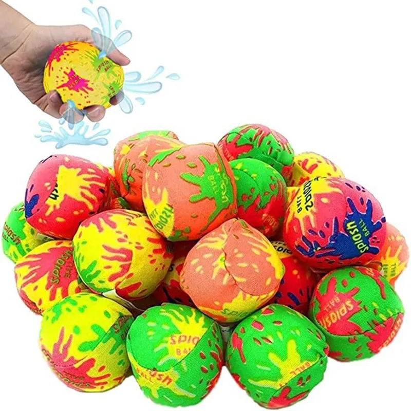 

100/10pcs Reusable Water Balls Water Toys Beach Balls Absorbent Cotton Balls Cotton Soaker Bomb Balls Water Bouncing Balls Pool