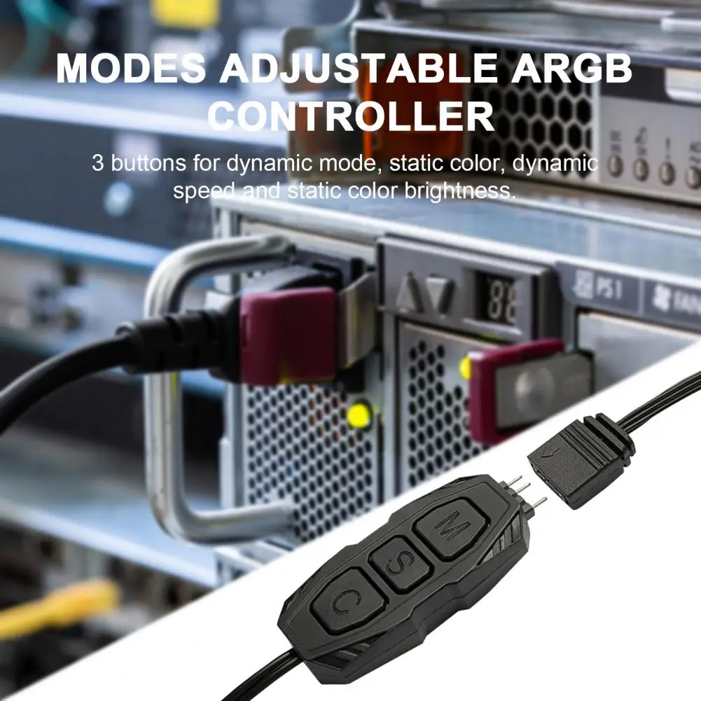 Modes Adjustable Argb Controller Adjustable Argb Controller for Mini Case Fans 3 Button Color Changing Modes Computer