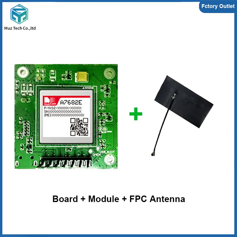 SIMCOM A7682E Core Board LTE CAT1 Module 2G+Voice+GSM/GPRS Development Breakout Kit with FPC Antenna for Europe Without GNSS