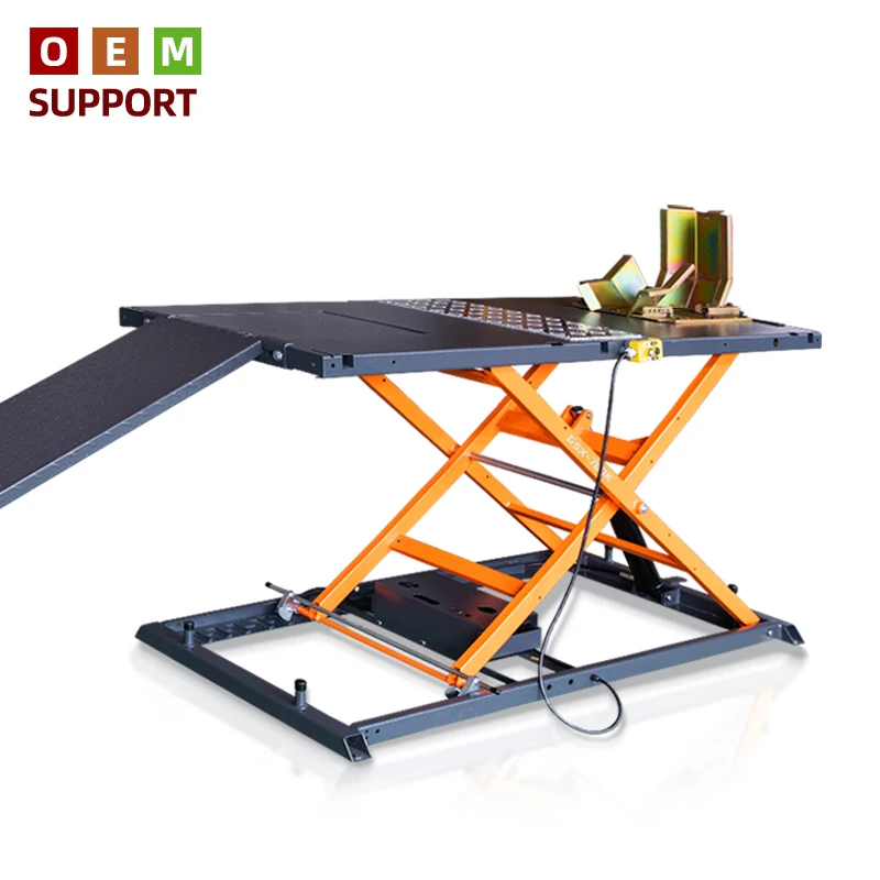 For KARLION CE Electric Hydraulic Scissor Steel Motorcycle Lift GSX-700K 700K Capacity 1250mm Lift Height Repair Table OEM Produ