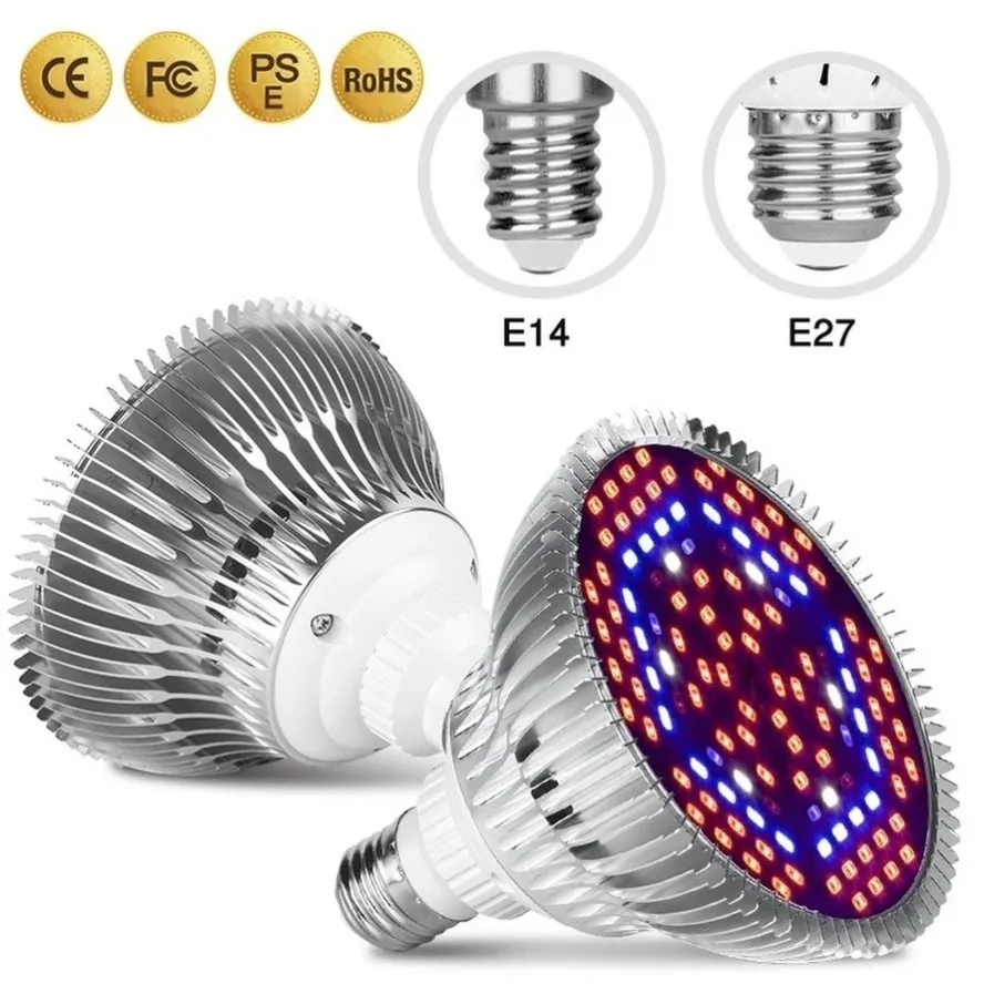 200W LED Phyto Grow Light Full Spectrum Phytolamp E27 Bulb E14 UV Lamp for Greenhouse Flower Seeds LED Hydroponic Growth Light