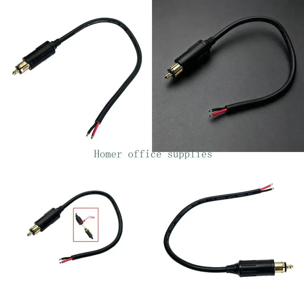 K43B Motorcycle Wiring Cable with DIN Style End, 14 Wire Size Open Wire Cord for Lighting, Inflator Power and Accessory Use