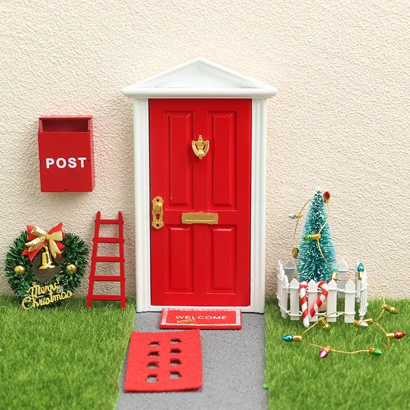 1:12 BJD Dolls Dollhouse Mini Furnitures Christmas Set Miniature items Wreath Christmas Trees Doll House Yard Toys Accessories