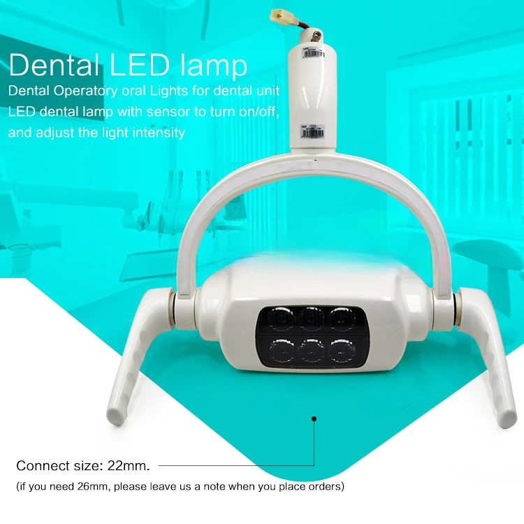 LED Oral Light Induction Six Bulb 60000Lux Shadowless 22mm/26mm Sensor Lamp for Dentals Unit Chair