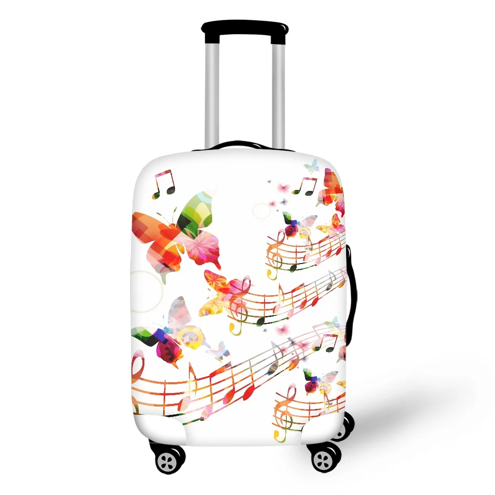 FORUDESIGNS Luggage Protective Covers Music Notes Design Elastic Trunk Case Covers 18-32 Inch Suitcase Travel Accessories