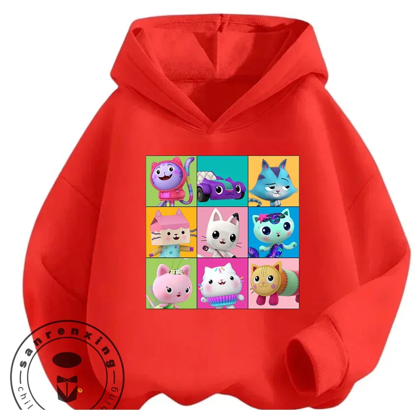 

Fashion Gabbys Dollhouse Hoodie 3-14Y Boys Girls Autumn Winter Cute Kawaii Cartoon Street Outdoor Kids