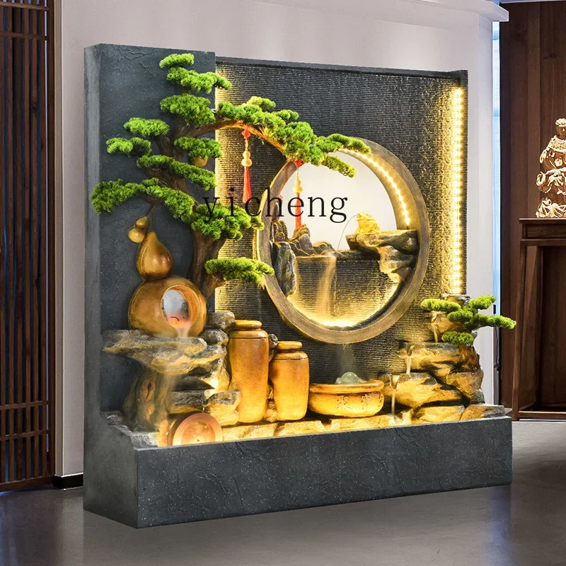 A30  courtyard villa water curtain wall flowing water ornament lucky screen rockery landscape
