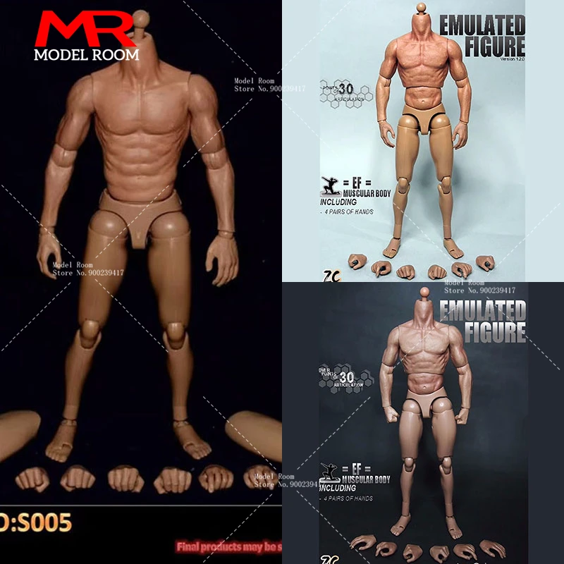 

ZCTOYS S001 S002 S005 1/6 Male Muscle Joint Body 12-inch Soldier Action Figure Super Flexible Body Fit 1:6 Neckless Head Sculpts