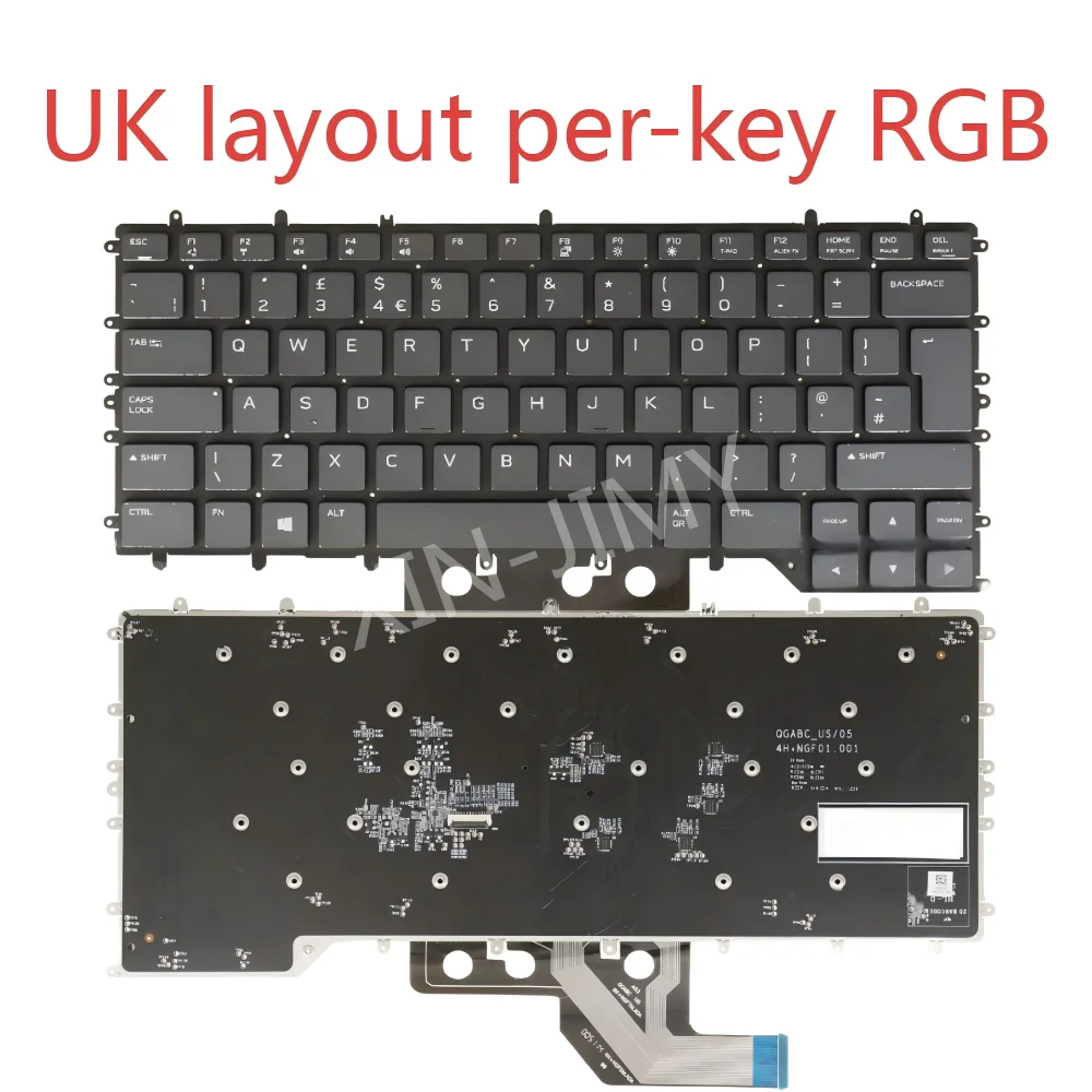M15 R2 UK/latin keyboard For dell Alienware M15 R2 M15 R3 per-key RGB LA UK