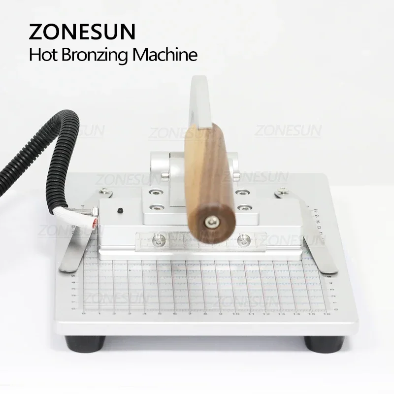 ZONESUN ZS-90ZM Manual Hot Foil Stamping Machine Leather Logo Embossing Debossing Heat Press Wood Paper Bronzing Printer