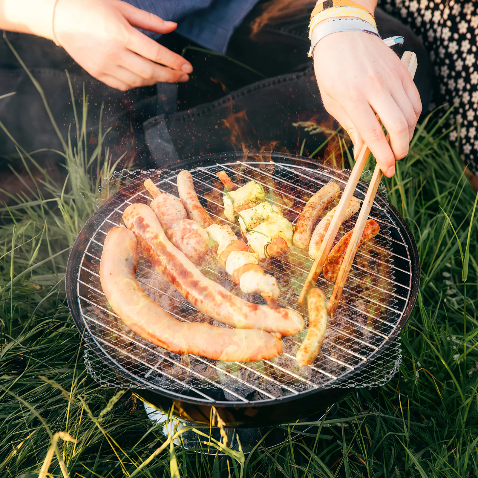 

10pcs Aluminum Grilling Mats Bbq Mesh Grill Mat Wear-Resistant High Temp Resistant Outdoor Indoor Roasting Mat For Vegetables