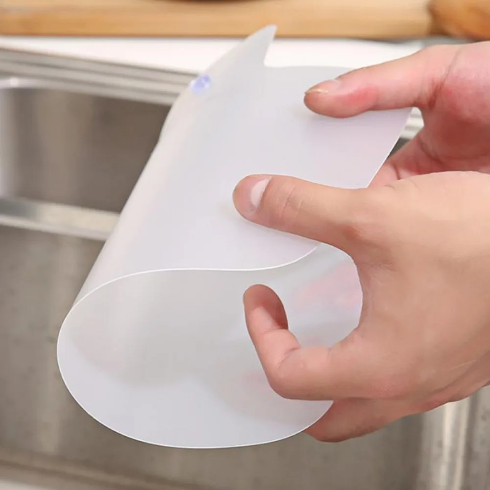 Plastic Sink Water Baffle Translucent Splashproof Splash Guard with Suction Cup Oil-proof Waterproof Screen
