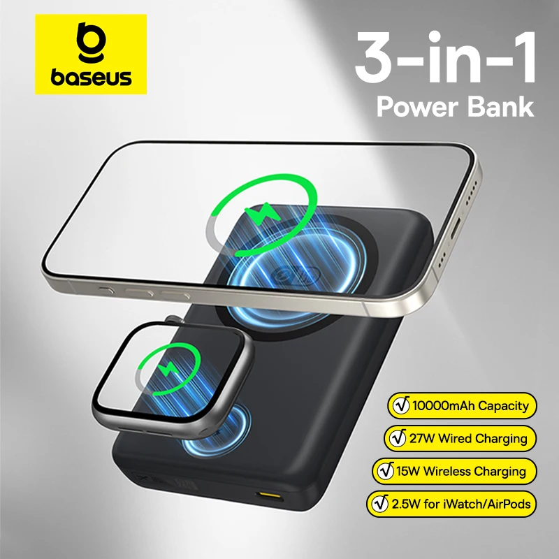 🔋 Baseus EnerFill FT11 2-in-1 Magnetic Power Bank 10000mAh 27W 🔋