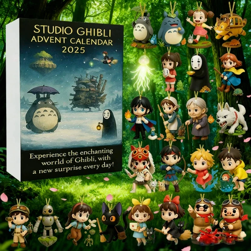 Calendario de Adviento de Navidad de Anime clásico Studio Ghibli, figura de juguete, accesorios de Cosplay coleccionables, caja ciega de cuenta atrás a la moda