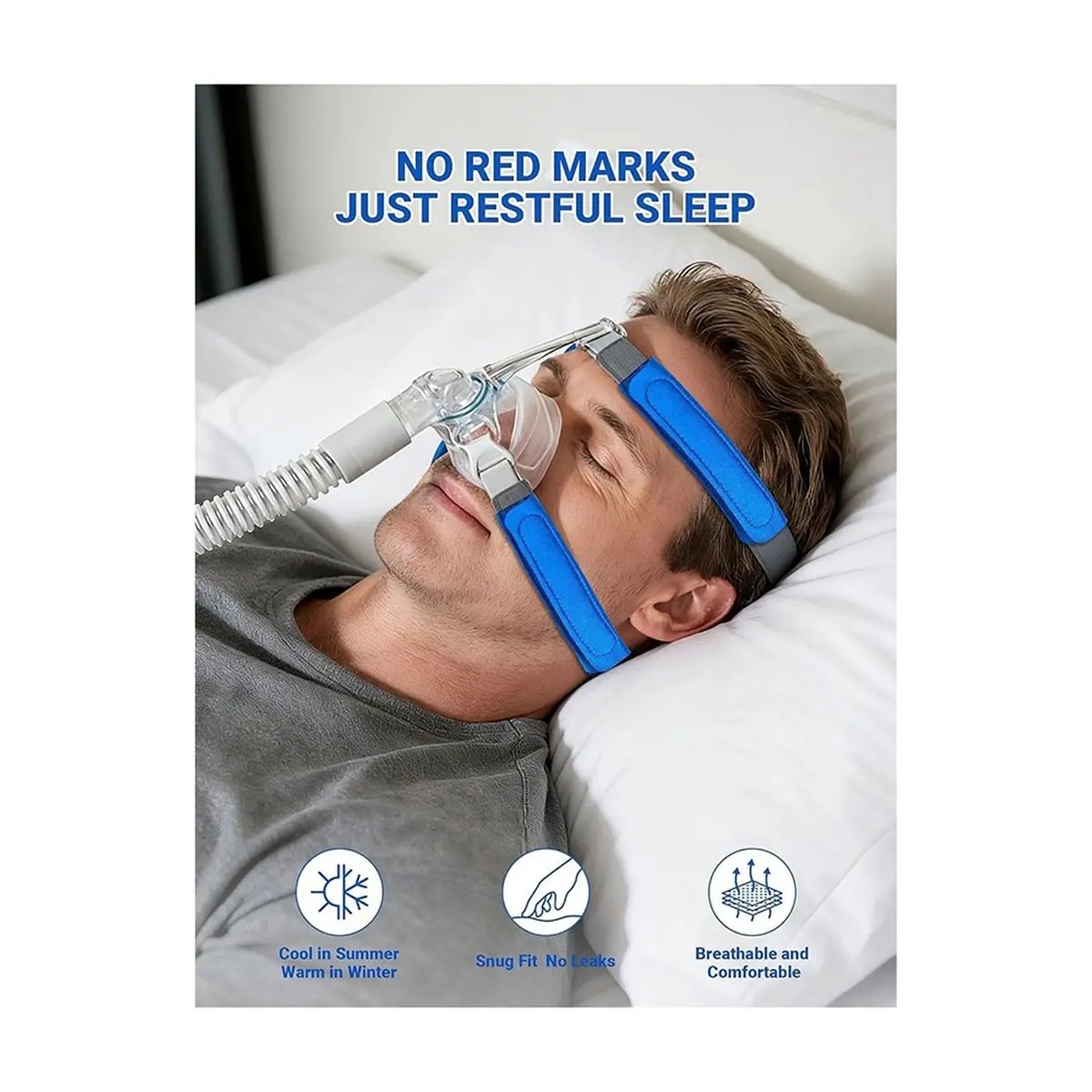 A24I 8 Pack Mask Strap Covers, Dual-Layer Strap Cushions for Most Headgear Straps, Breathable Face Mask Cushion Pads