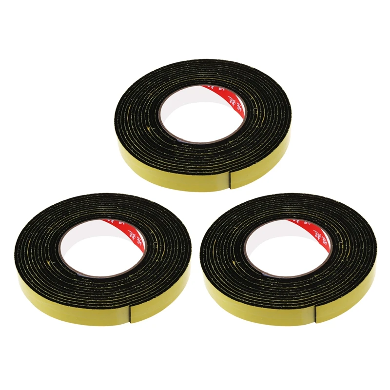 3X 5m Black Single Sided Self Adhesive Foam Tape Closed Cell 20mm Wide x 3mm Thick