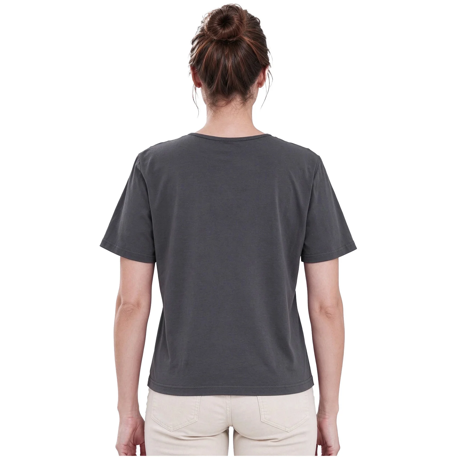 Women Adaptive Shirt Round Neck Short Sleeve Press Buttons Shoulders Sides Top for Nursing Home Post-operative Recovery