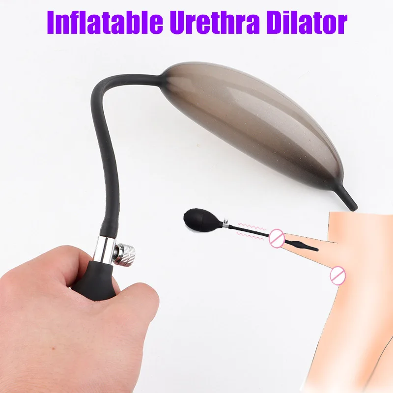 حار! سيليكون نفخ لعبة استثارة القضيب مجرى البول موسع القسطرة الأصوات عصا الذكور لعبة استثارة القضيب مدلك قضيب مضخة نقالة الجنس لعب