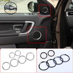 New Gloss Black Style ABS Chrome Door Speaker Ring Trim Car Accessories For Land Rover Discovery Sport 15-17 Car Accessories