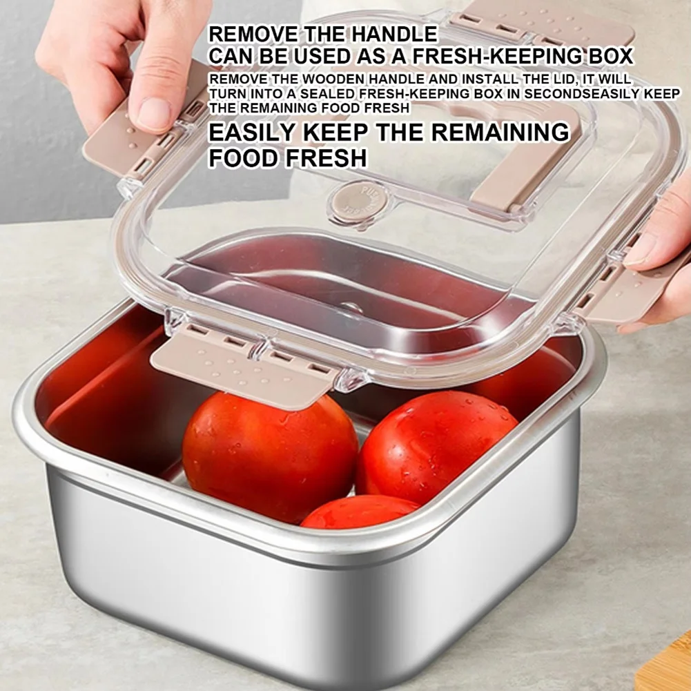 Olla de freidora de sartén de acero inoxidable con cesta freidora con tapa para cocina