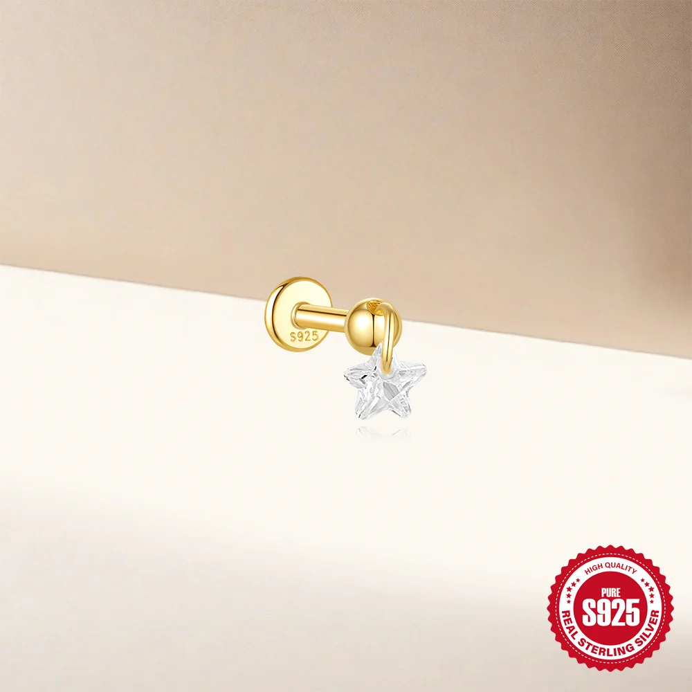 CANNER 1 Stück 925 Sterling Silber Tragus-Piercing-Ohrringe für Frauen Knorpel-Spiral-Piercing-Ohrring 925 Silber Schmuck Geschenke – Detail 35