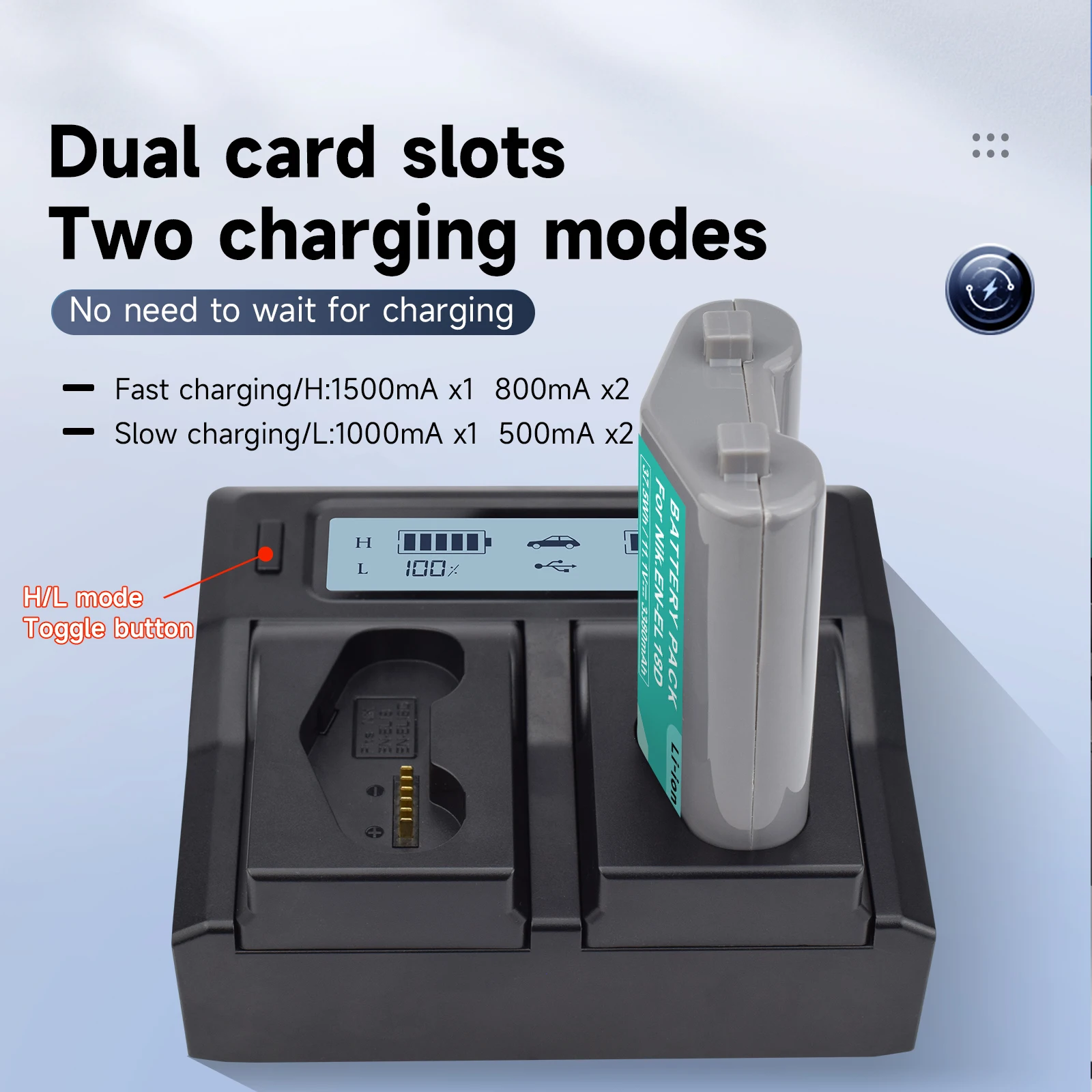 EN-EL18 EN-EL18D EN EL18A Camera Battery+LCD Smart Rapid LCD Dual Charger for Nikon EL18B EL18C EL18D D4 D4S D5 MB-D12 D800E