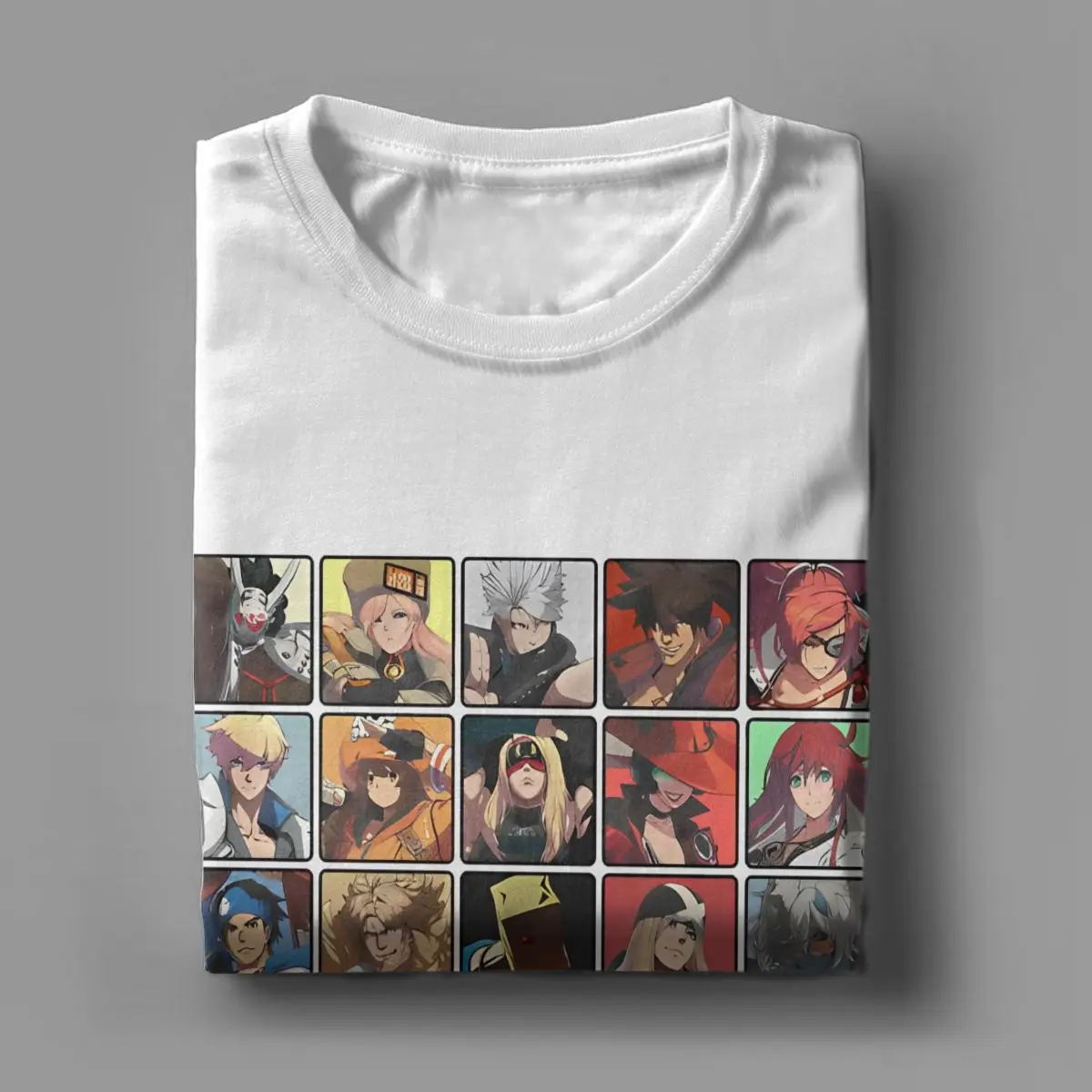 Vintage Guilty Gear GeAllChars T-Shirt for Men Crewneck Pure Cotton T Shirts Short Sleeve Tee Shirt Printed Clothes