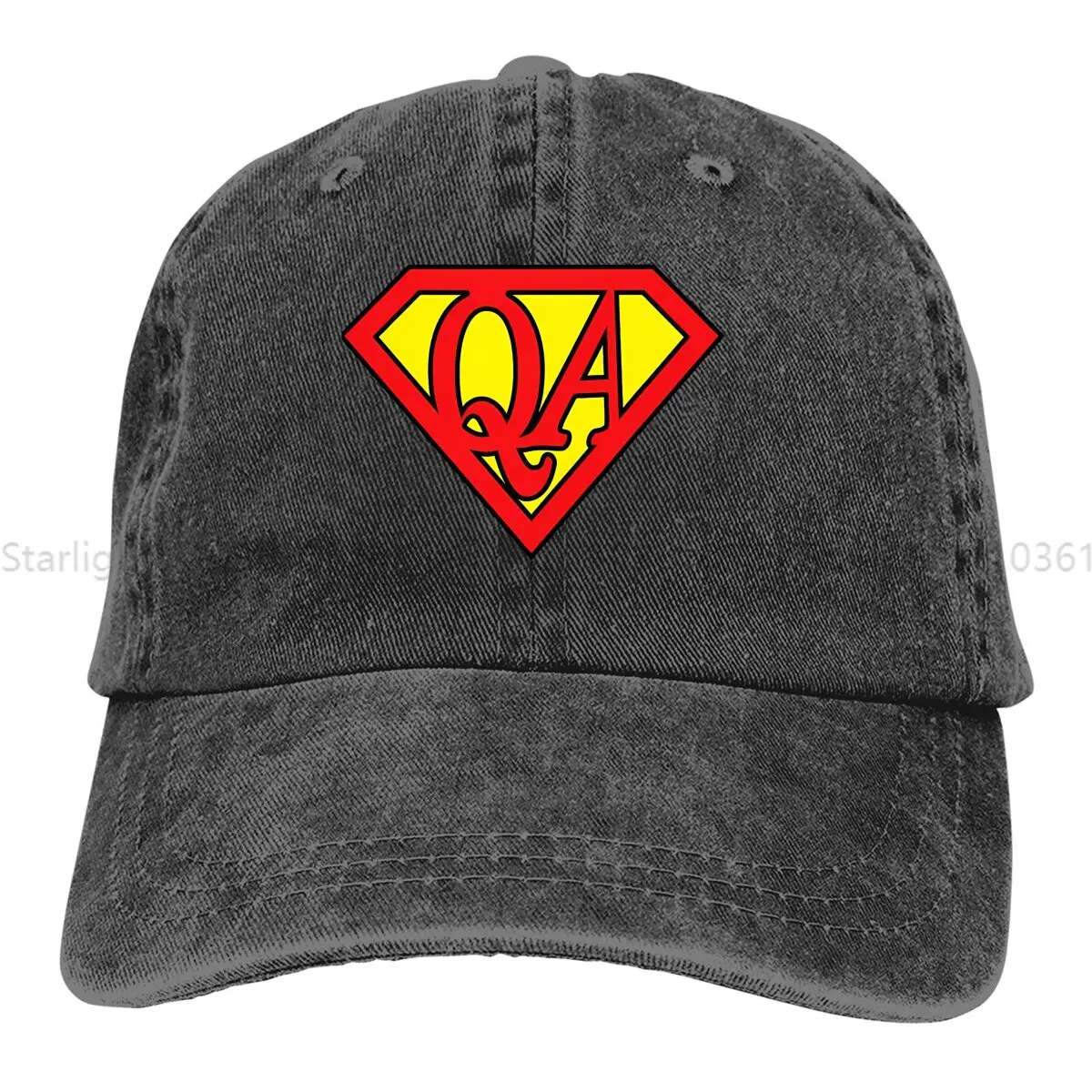 

Washed Men's Baseball Cap QA Tester Super Hero Trucker Snapback Cowboy Caps Dad Hat Engineer Golf Hats