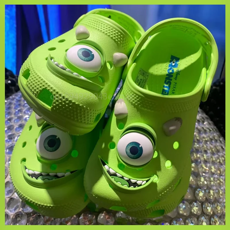 

Hot Monsters Inc Mike Wazowski Summer Anti-Slip Outdoor Casual Beach Shoes Hole Hole Slippers Comfortable Breathable Sandals