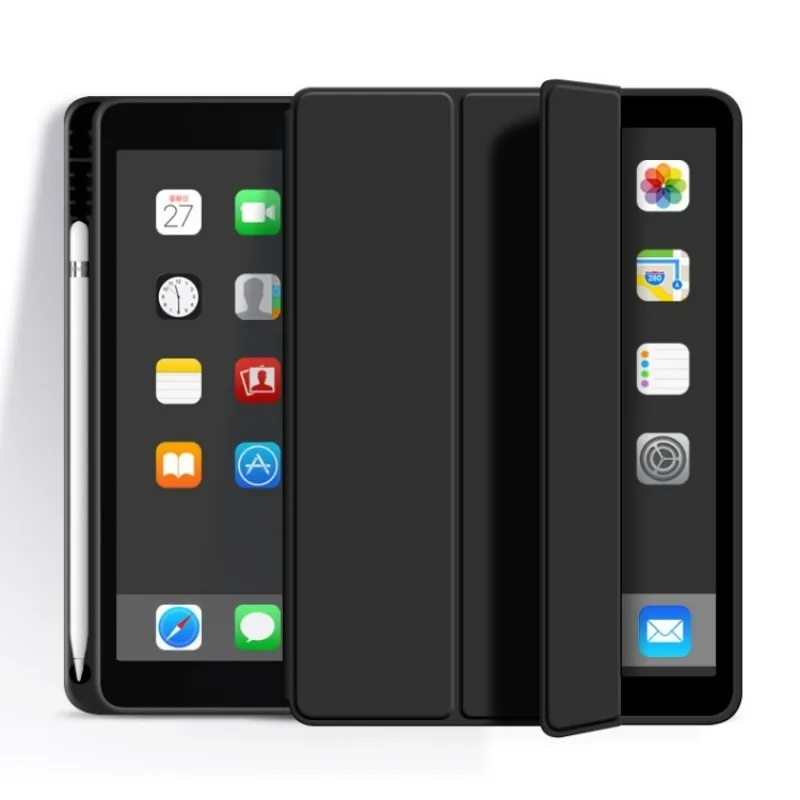 Voor Ipad Pro 12.9 Air 11 2024 13 Inch 5e 4e 6/7/8/9/10e Generatie 10.9 2022 Cover Air2 9.7 2018 10.2 Hoesje Met Potlood Houder