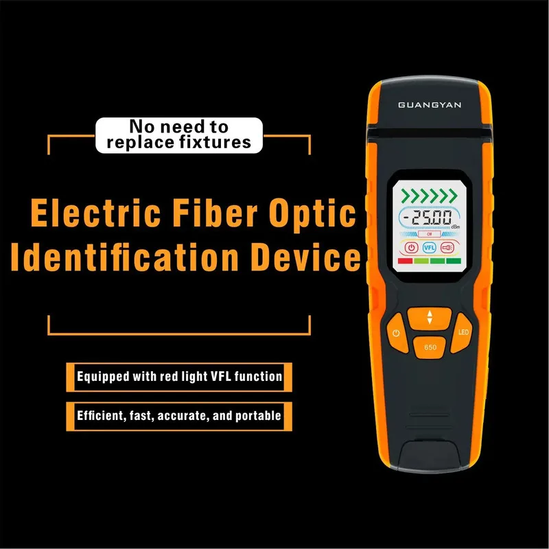 New One Step Electric Fiber Optic Identifier GUANGYAN S2 Live Fiber Optical Identifier with Built in VFL 850-1700nm SM MM