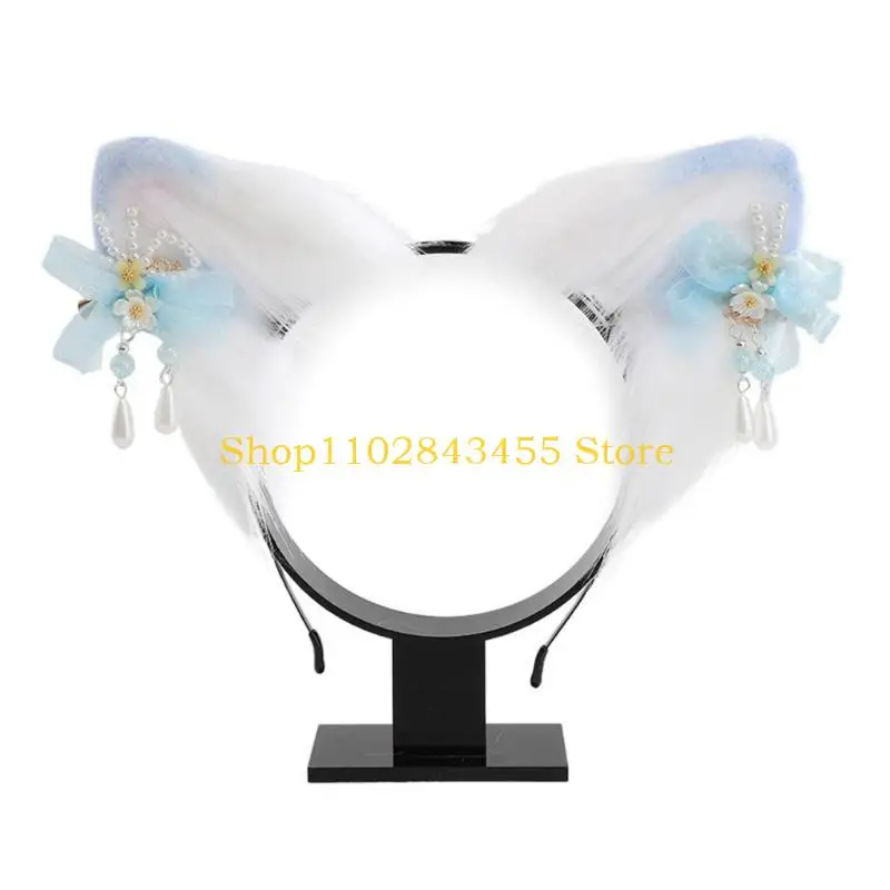 

49MC Cartoon Headband Foxes Ears Hair Hoop Plush Carnivals Party Headpiece Cosplay Party Costume Props Unisex
