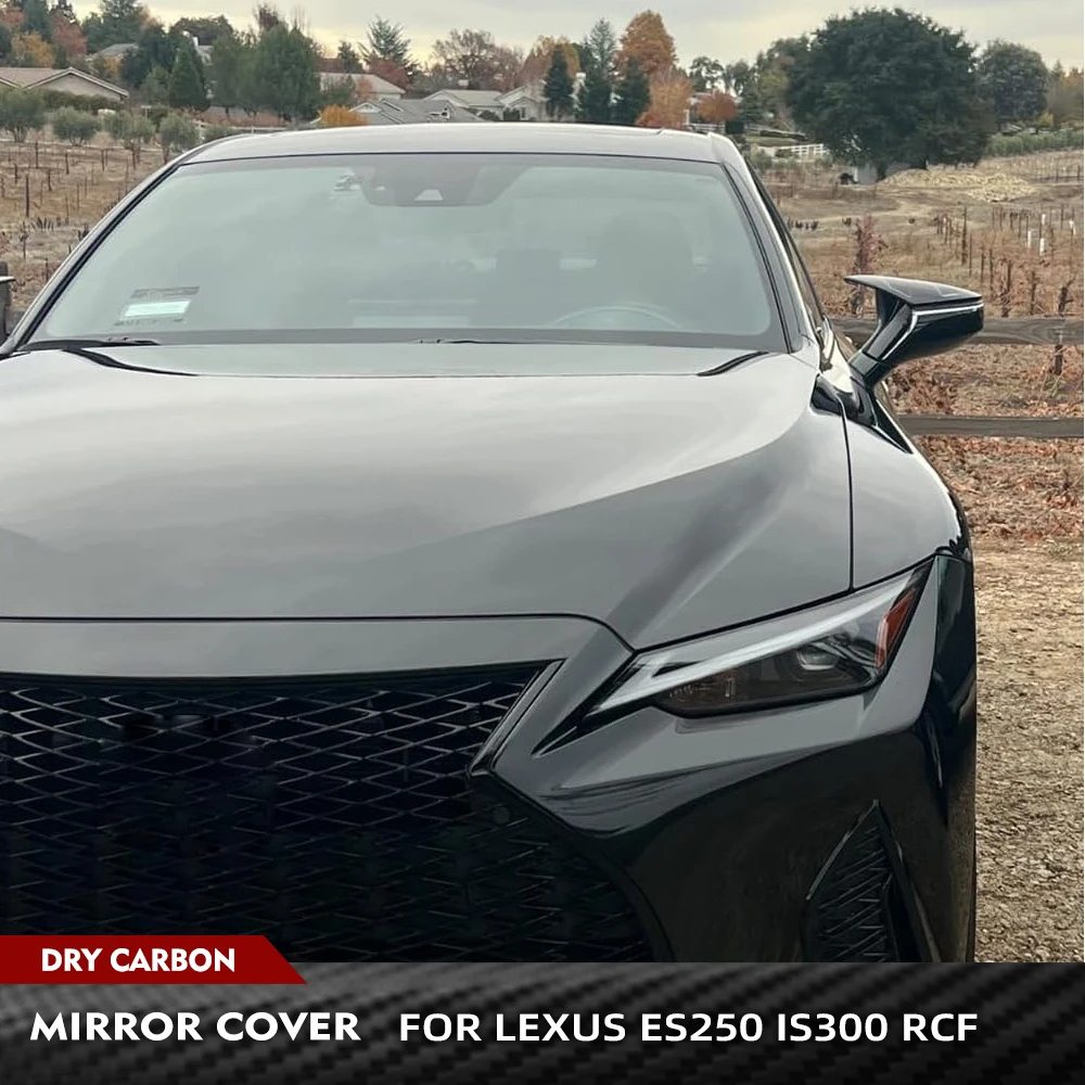 

For Lexus ES250 IS300 RCF 2014-2020 DRY Carbon Fiber Car Rearview Side Wing Mirror Covers Add-on Rear View Mirror Caps Body Kits