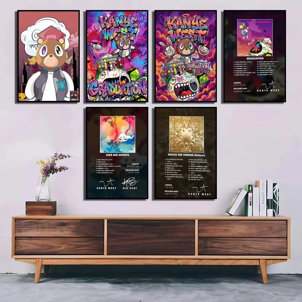 Classic rapper K-Kanye West Poster Minimalist Modern Wall Art — Perfect for High-End Bedrooms and Home Decor