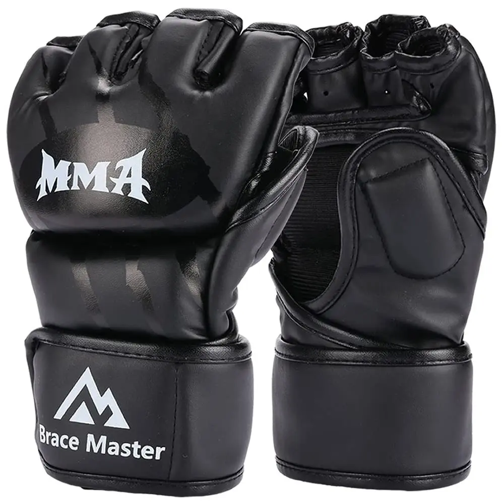 Rękawice bokserskie z półpalcem PU Leather MMA Fighting Kick Boxing Gloves Karate Muay Thai Training Workout Gloves Training Gear Men