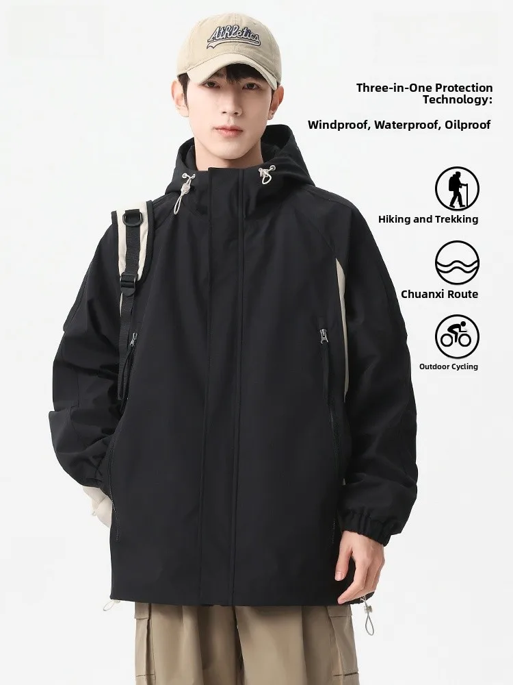 

Men's Outdoor Climbing Jaet Windproof Waterproof Retro Workwear Spring Autumn New Arrival Casual Loose Fit Polyester Nylon ...