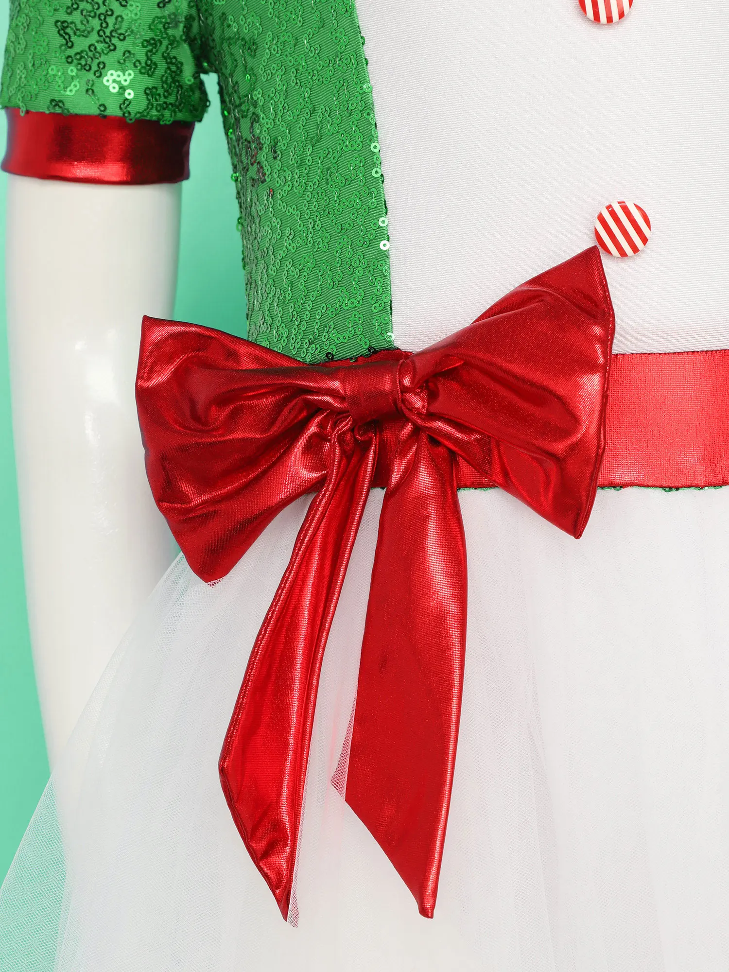 Vestido infantil de natal para meninas, malha de lantejoulas, tutu, vestido de férias para performance em palco, fantasia de festa de dança, roupas de natal e ano novo