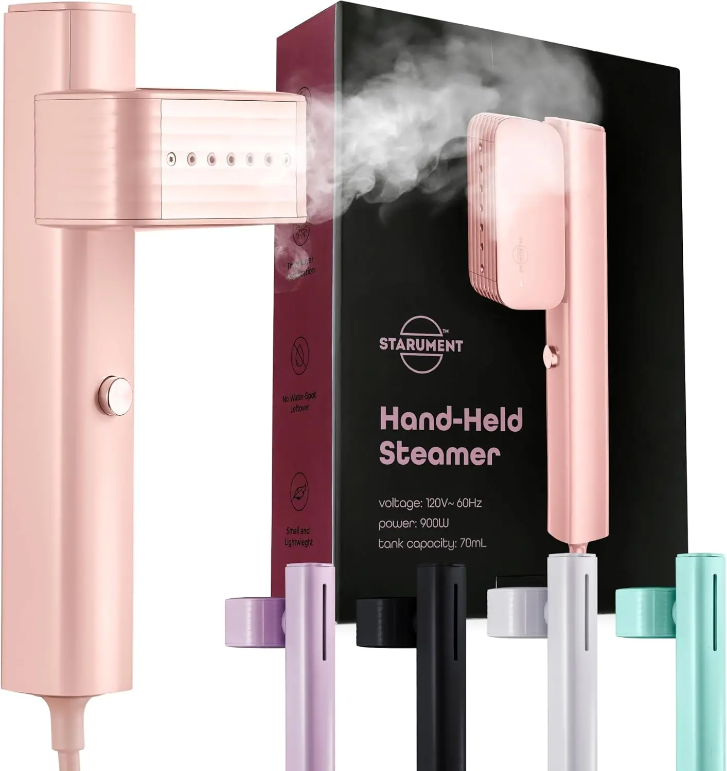 

Portable Steamer for Clothes, Professional Handheld Garment Steamer 15s Fast Heat-up, 70ml Water Tank, 900W Mini Steam Iron